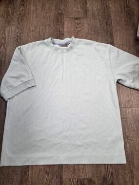 Amongst Others Light Aqua Thick Short Sleeve Crewneck Tshirt Size Large